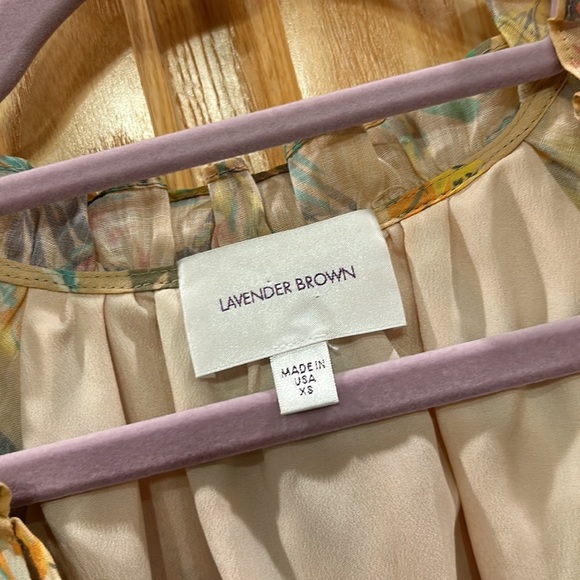 Lavender Brown Floral Tropical Print Dress - Picture 2 of 11